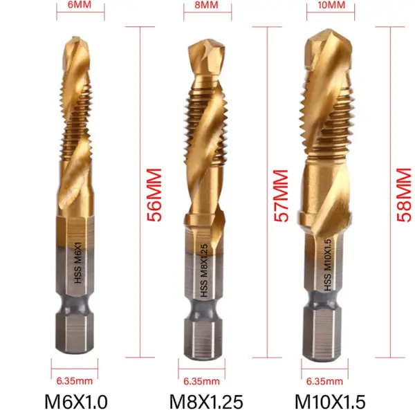 Titanium Plated HSS Tap Drill Bit Set - Image 13