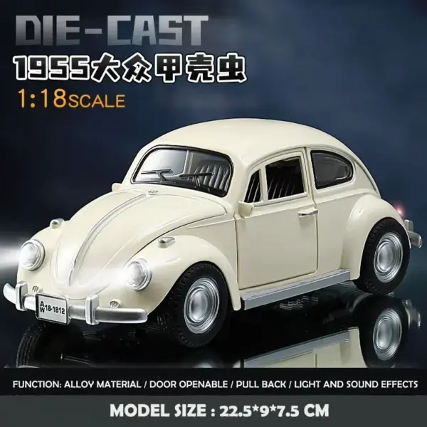 1:18 1955 Volkswagen Beetle Diecast Model Car - Image 8