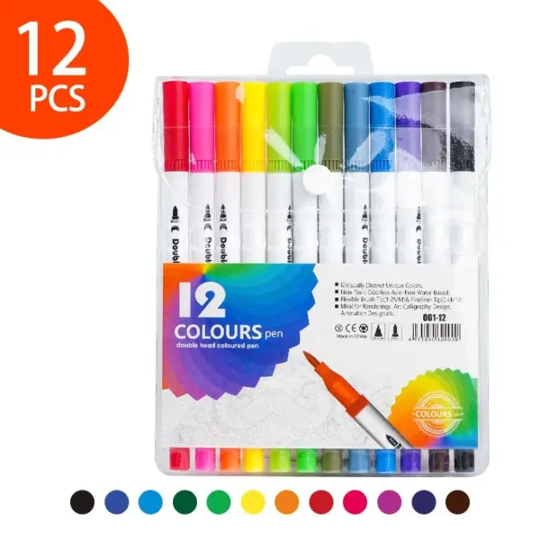 120 Color Dual Tip Brush Marker Set - Image 7