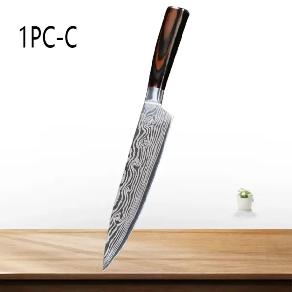 Japanese Kitchen Chef's Knife with Wooden Handle - Image 10