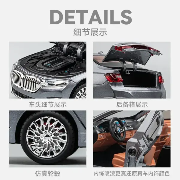 1:24 BMW 760LI Diecast Alloy Model Car - Image 4