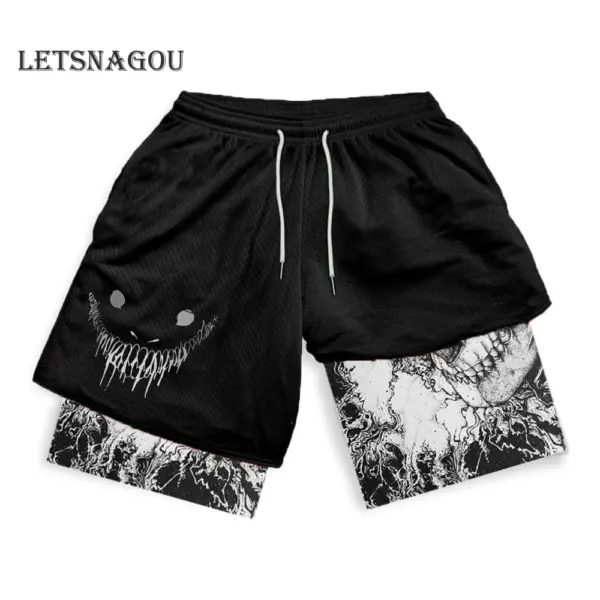 Men's Anime Print 2-in-1 Performance Shorts - Image 3
