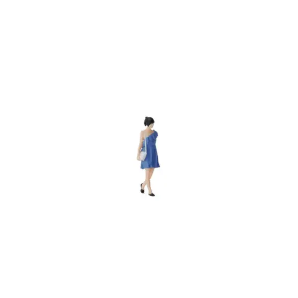 1:64 Scale Resin Girl Figure in Blue Dress - Image 5