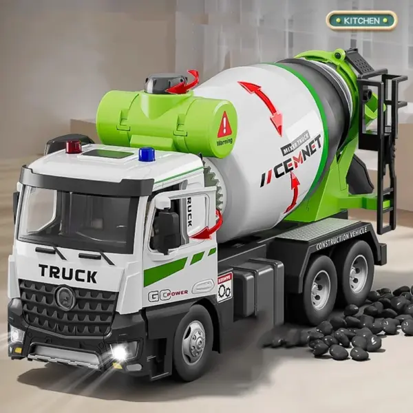 1:24 Alloy Electric Mixer Truck Toy Model - Image 8