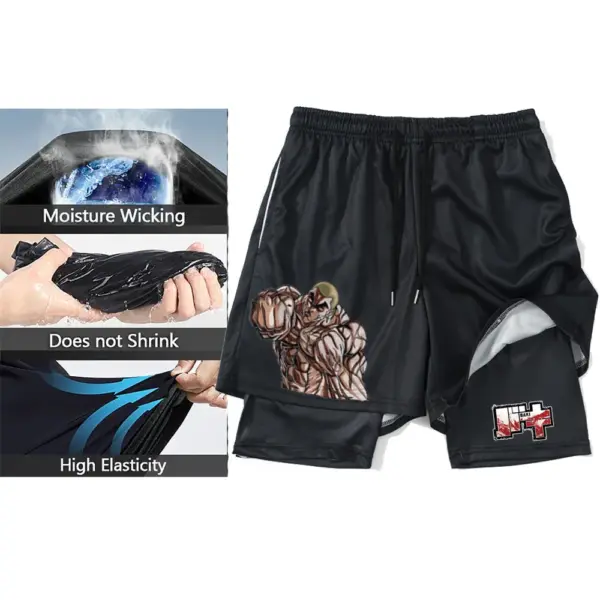 Men's 3D Printed 2-in-1 Gym Shorts - Image 2