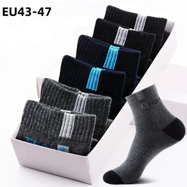 5 Pairs Breathable Bamboo Fiber Men's Socks - Image 6