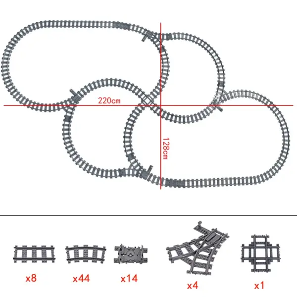 Flexible Building Block Train Tracks Set - Image 34