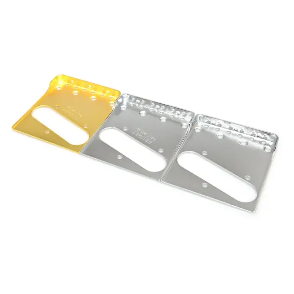 Vintage Chrome Gold Bridge Plate for Tele Guitar - Image 4