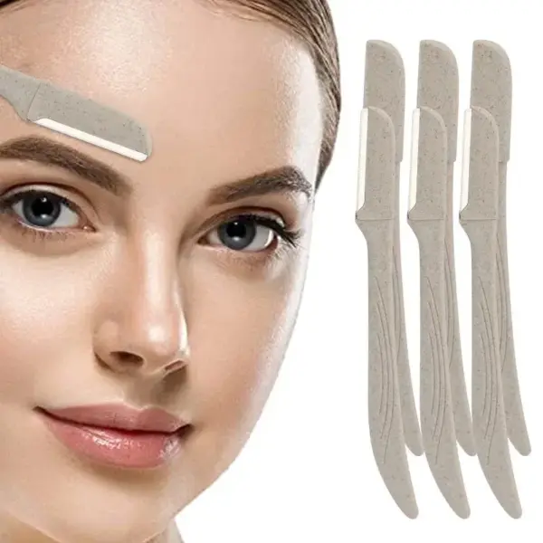 6pcs Eco-Friendly Wheat Straw Eyebrow Razors - Image 6