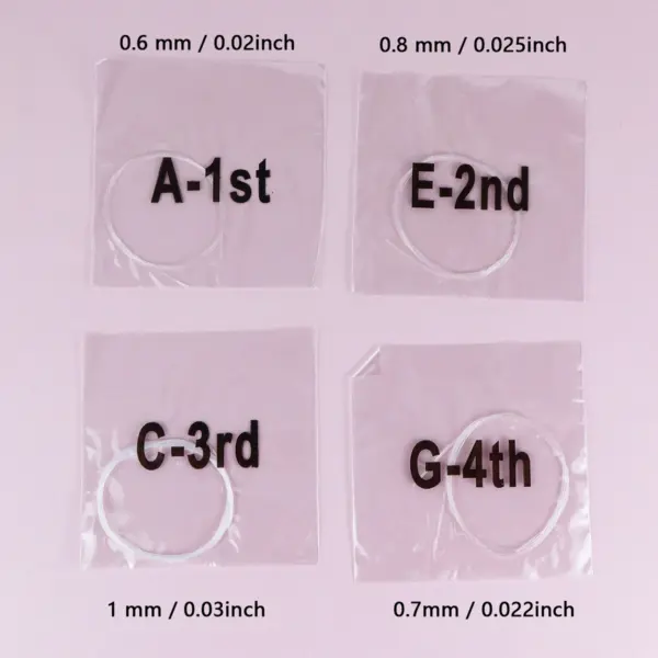 4-Piece Universal Transparent Ukulele String Set - Image 2