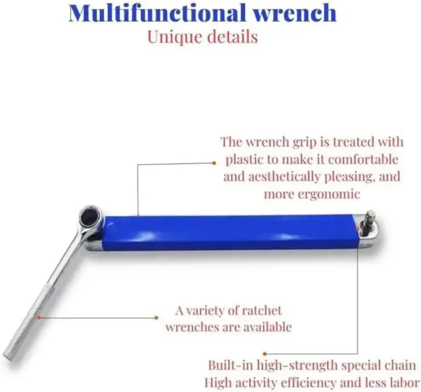 Compact Offset Extension Wrench with 4 Adapters - Image 6