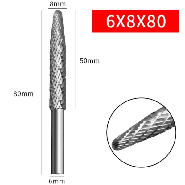 High Speed Steel Rotary Burr Tool 6mm Shank - Image 2