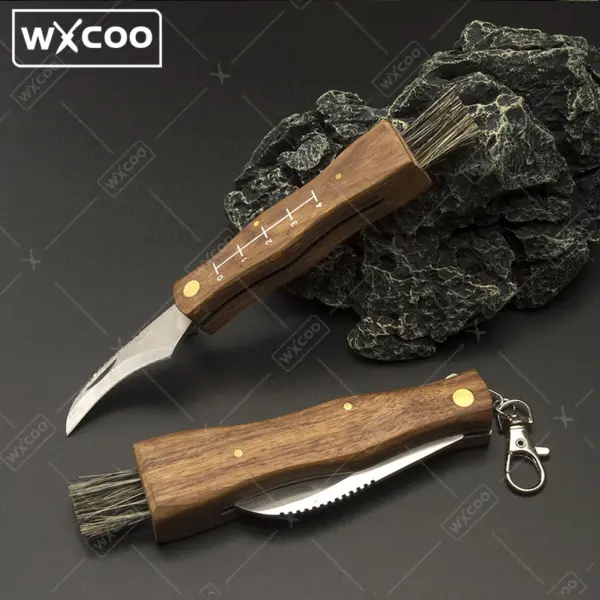 Folding Chef Knife with Brush for Mushrooms