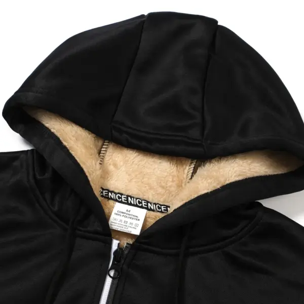 Men's Warm Zip Up Plush Hoodie - Image 4