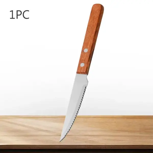 Stainless Steel Steak Knife Set with Wooden Handle - Image 7