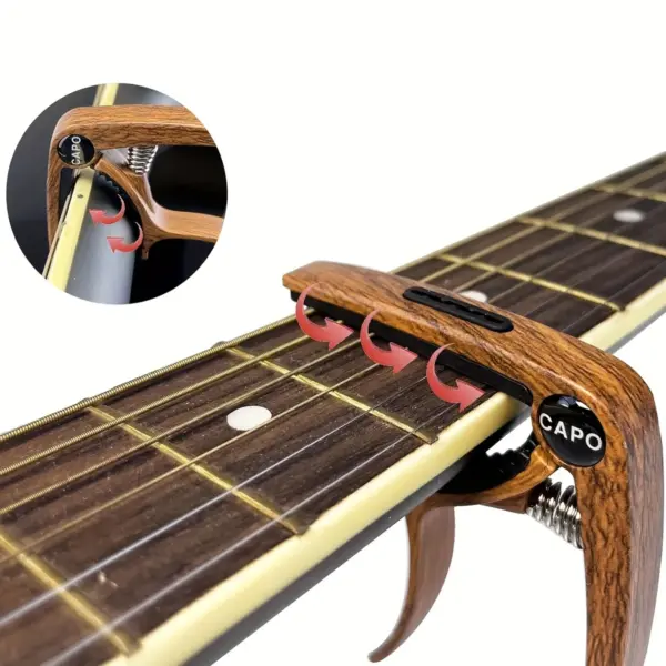 3 in 1 Zinc Alloy Guitar Capo and Plectrum - Image 3