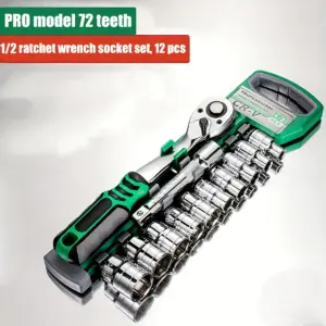 12-Piece Ratchet Wrench Socket Set 72 Tooth 15 S2a07ca45ea03463ca9371c8dbfc74ae3C
