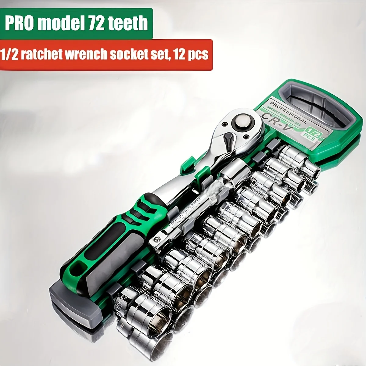 12-Piece Ratchet Wrench Socket Set 72 Tooth 7 12-Piece Ratchet Wrench Socket Set 72 Tooth - Image 7