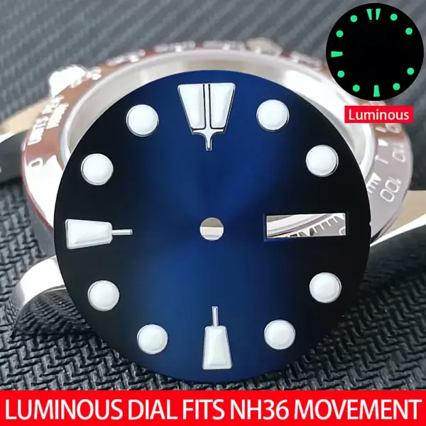 28.5mm Green Luminous Watch Dial for NH35/NH36 - Image 5