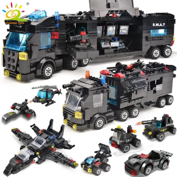 HUIQIBAO Police Station Building Blocks Set