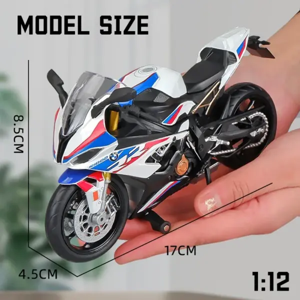 1:12 Scale BMW S1000RR Diecast Motorcycle Model - Image 4