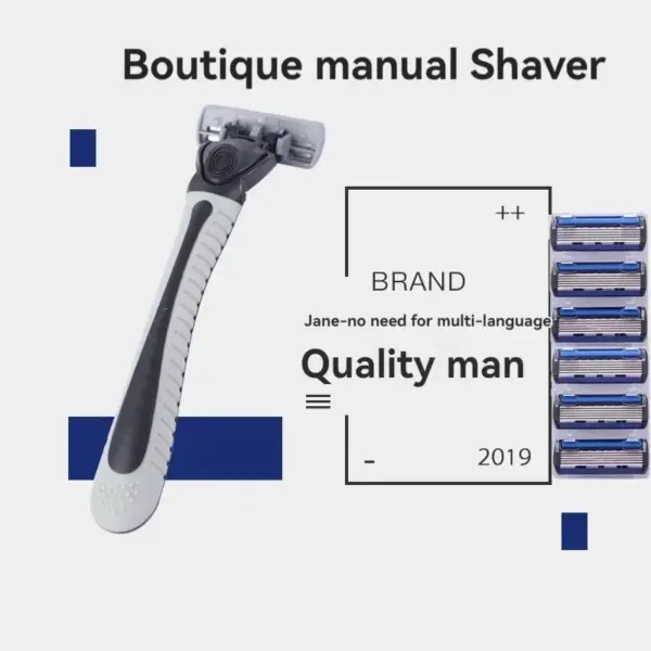 6-Ply Manual Razor with 6 Replacement Blades - Image 2