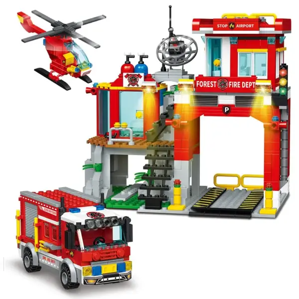 City Fire Station Building Blocks Set 779pcs - Image 7