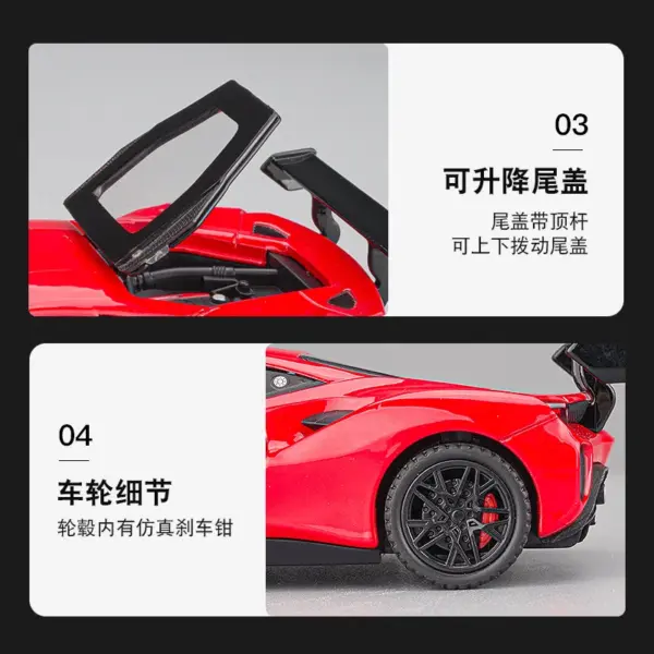 1:32 Diecast Ferrari F488 Model Car - Image 3