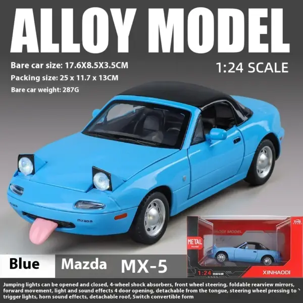 1:24 Mazda MX-5 Diecast Sports Car Model - Image 9