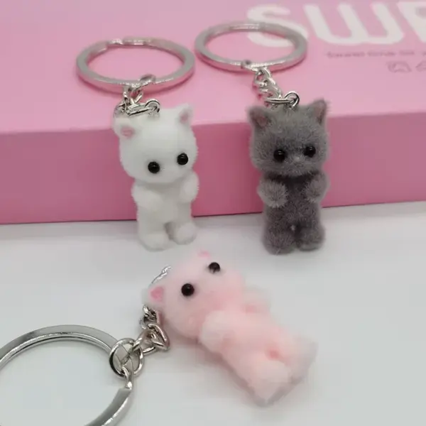 Kawaii Cat Keychain 3D Cartoon Design - Image 4