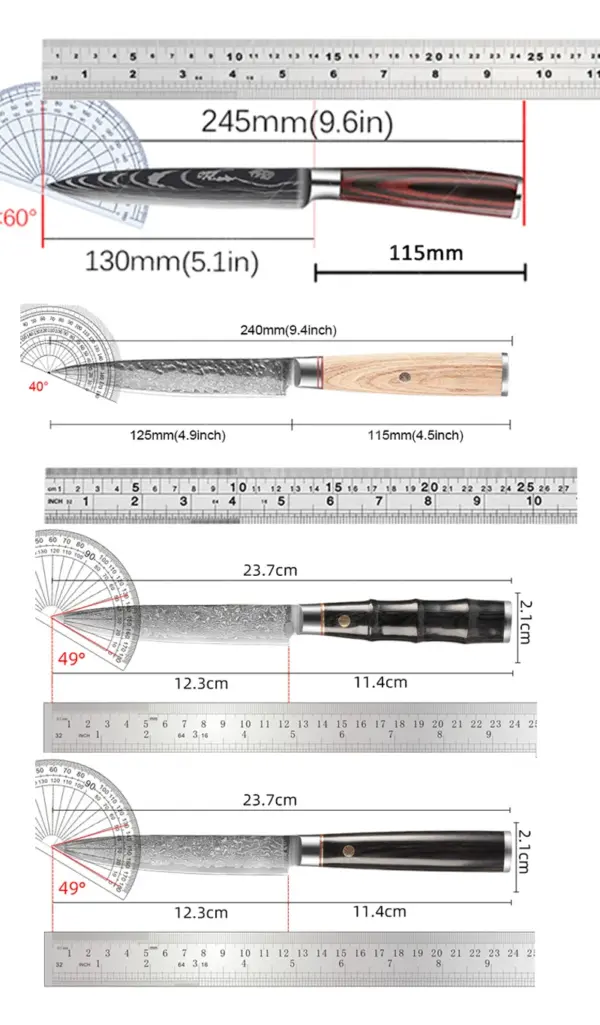 Multifunctional Chef's Knife Set with Wood Handle - Image 6