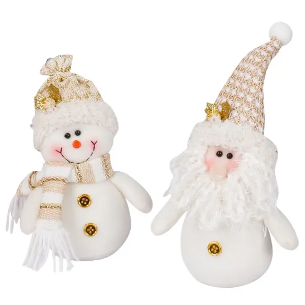 Santa Claus and Snowman Plush Dolls Set - Image 6