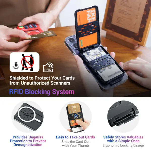 Magnetic Wallet with RFID for iPhone 11-15 - Image 3
