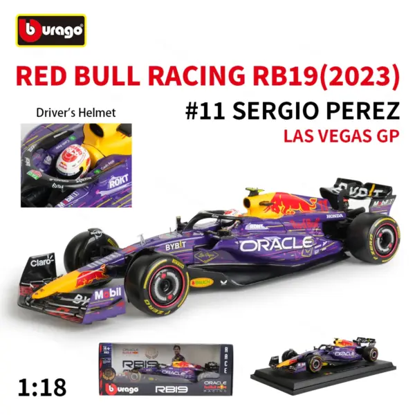 Bburago 1:18 Red Bull RB19 Diecast Model Car - Image 10