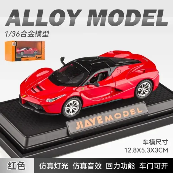 1:36 Ferrari Laferrari Convertible Toy Car - Image 10