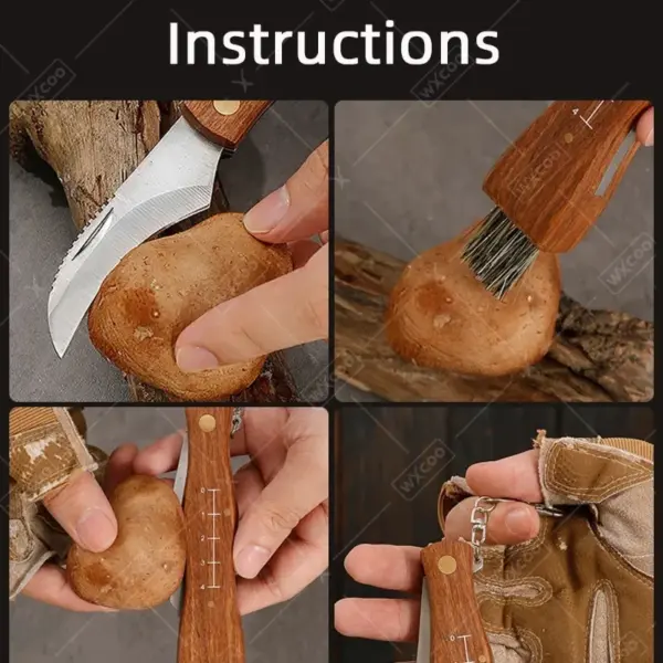 Folding Chef Knife with Brush for Mushrooms - Image 5