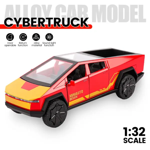 1:32 Scale Cybertruck Metal Diecast Model - Image 9