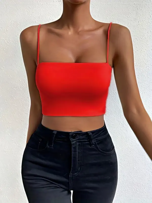 Chic Solid Spaghetti Strap Cami Top - Image 10