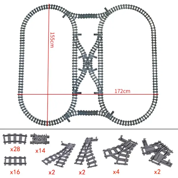 Flexible Building Block Train Tracks Set - Image 40