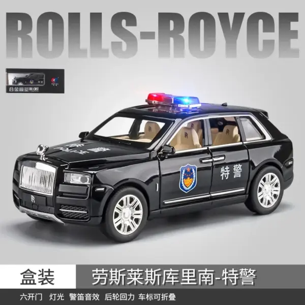 1:24 Rolls Royce Cullinan Police Diecast Model - Image 10