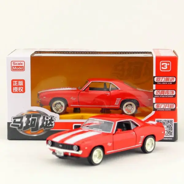 1:36 Vintage Black Camaro SS Diecast Model Car - Image 10