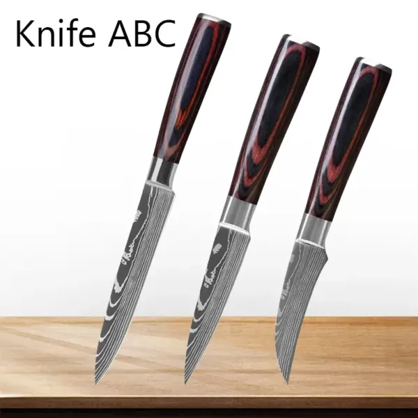 Stainless Steel Kitchen Knife Set 3 Pieces - Image 10