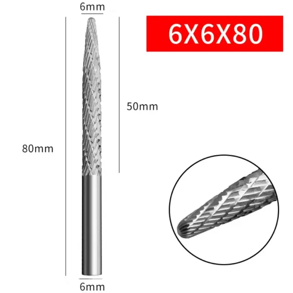 High Speed Steel Rotary Burr Tool 6mm Shank - Image 5