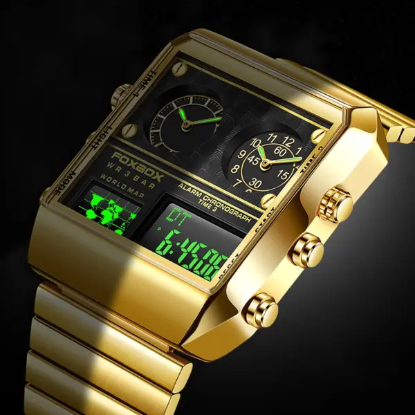 Men's Luxury Digital Square Watch with Dual Display - Image 4