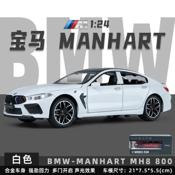 1:24 BMW M8 MH8 Diecast Alloy Car Model - Image 10