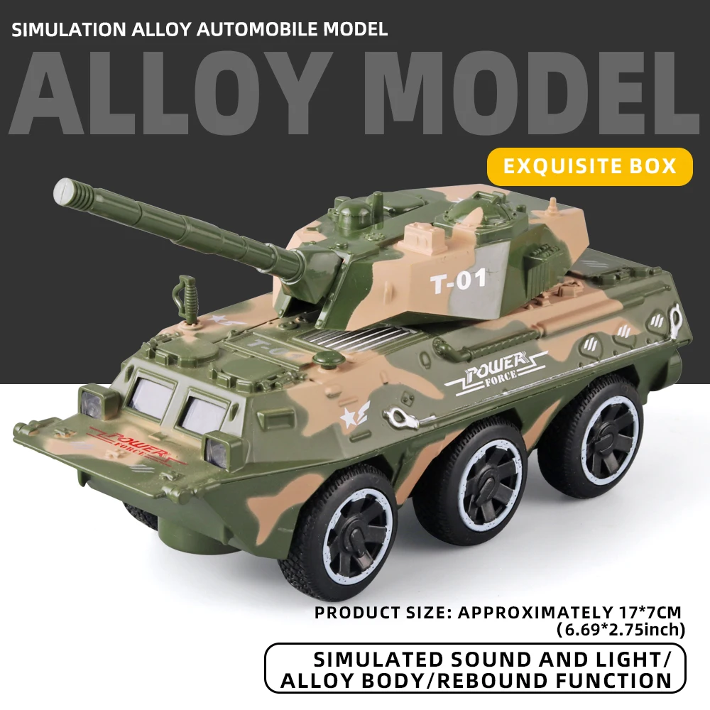Metal Tank Armored Vehicle Toy with Sounds 7 Metal Tank Armored Vehicle Toy with Sounds - Image 7