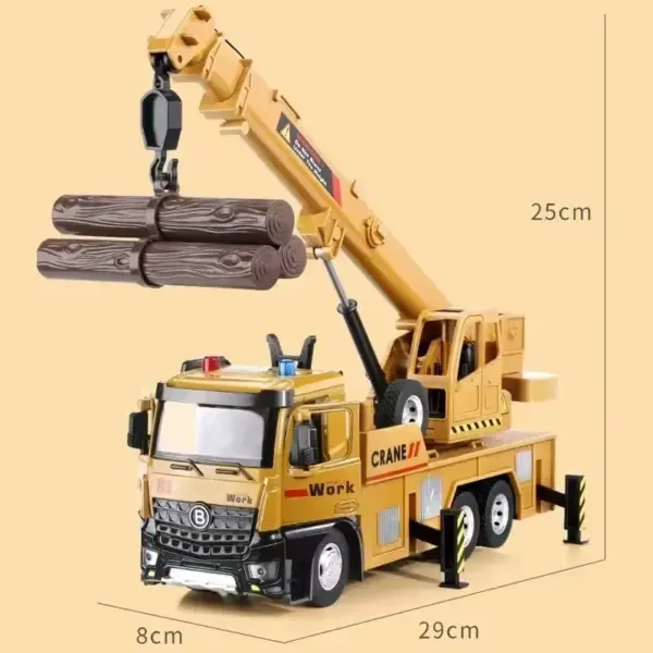 1:18 Diecast Crane Work Truck Toy Model - Image 5