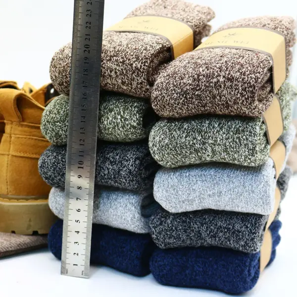 3 Pairs Men's Thick Merino Wool Socks - Image 4