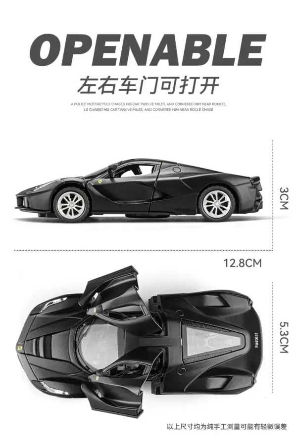 1:36 Ferrari Laferrari Convertible Toy Car - Image 4