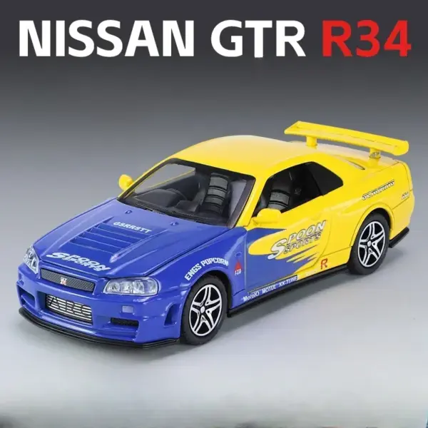 1:32 Nissan GTR R34 Diecast Model Car - Image 11